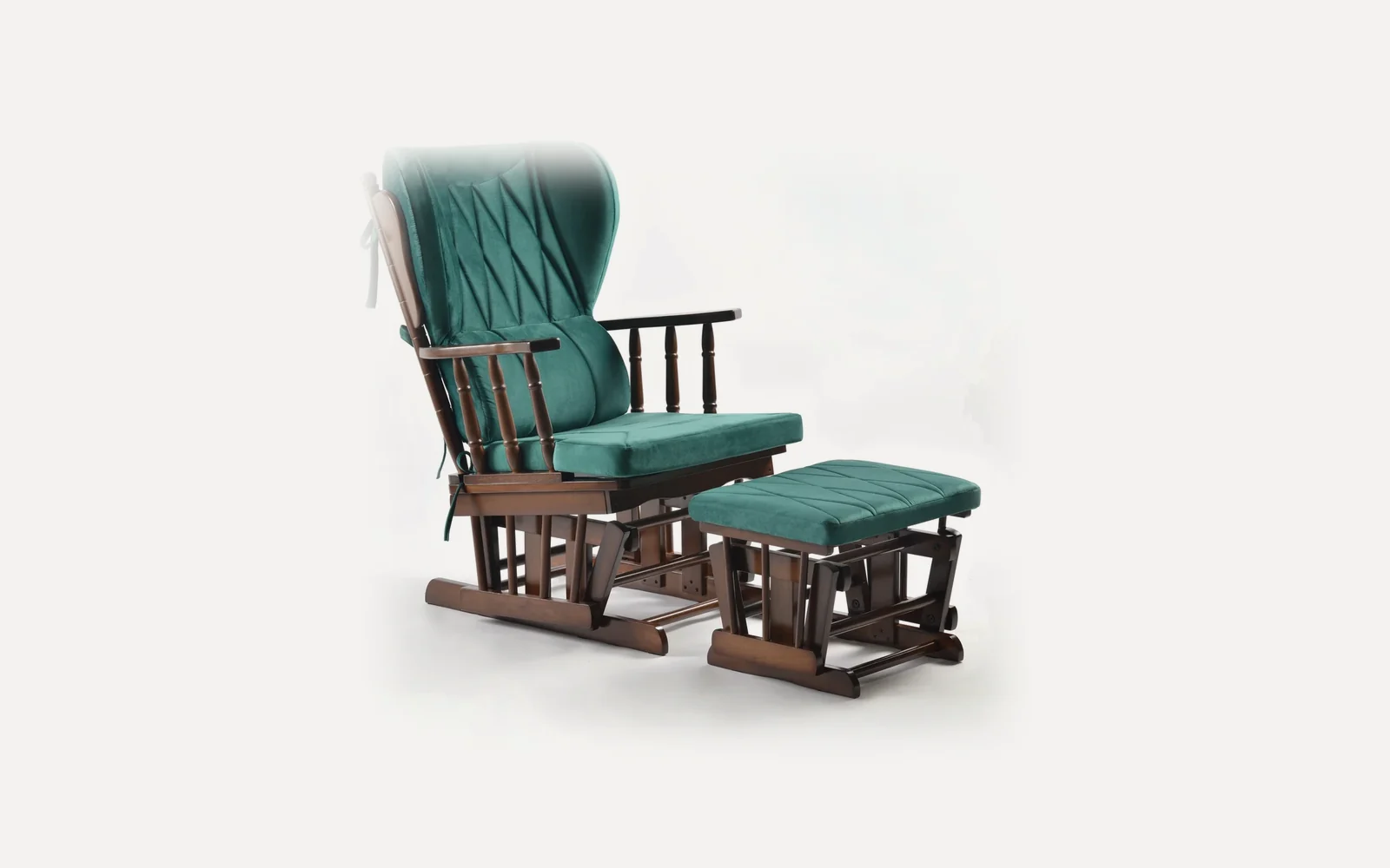 Comfort Deluxe Glider Chair and Ottoman Set in Green