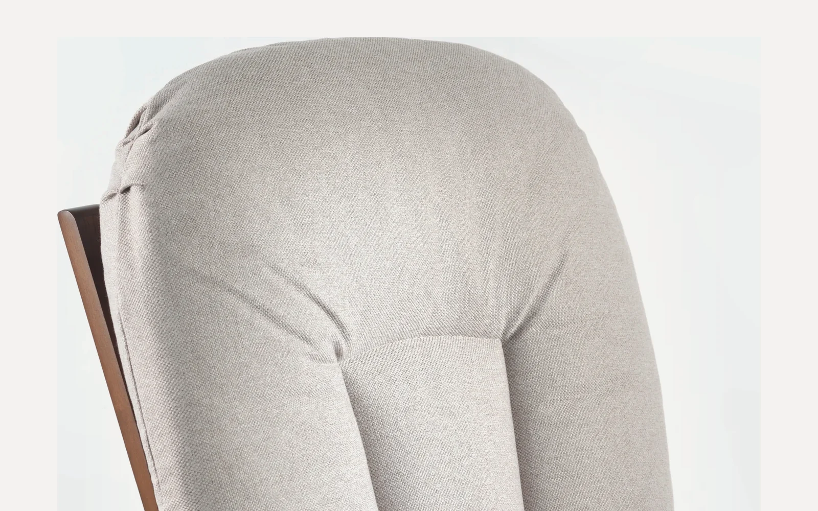 Close detail of the Joli upholstery in Light Gray