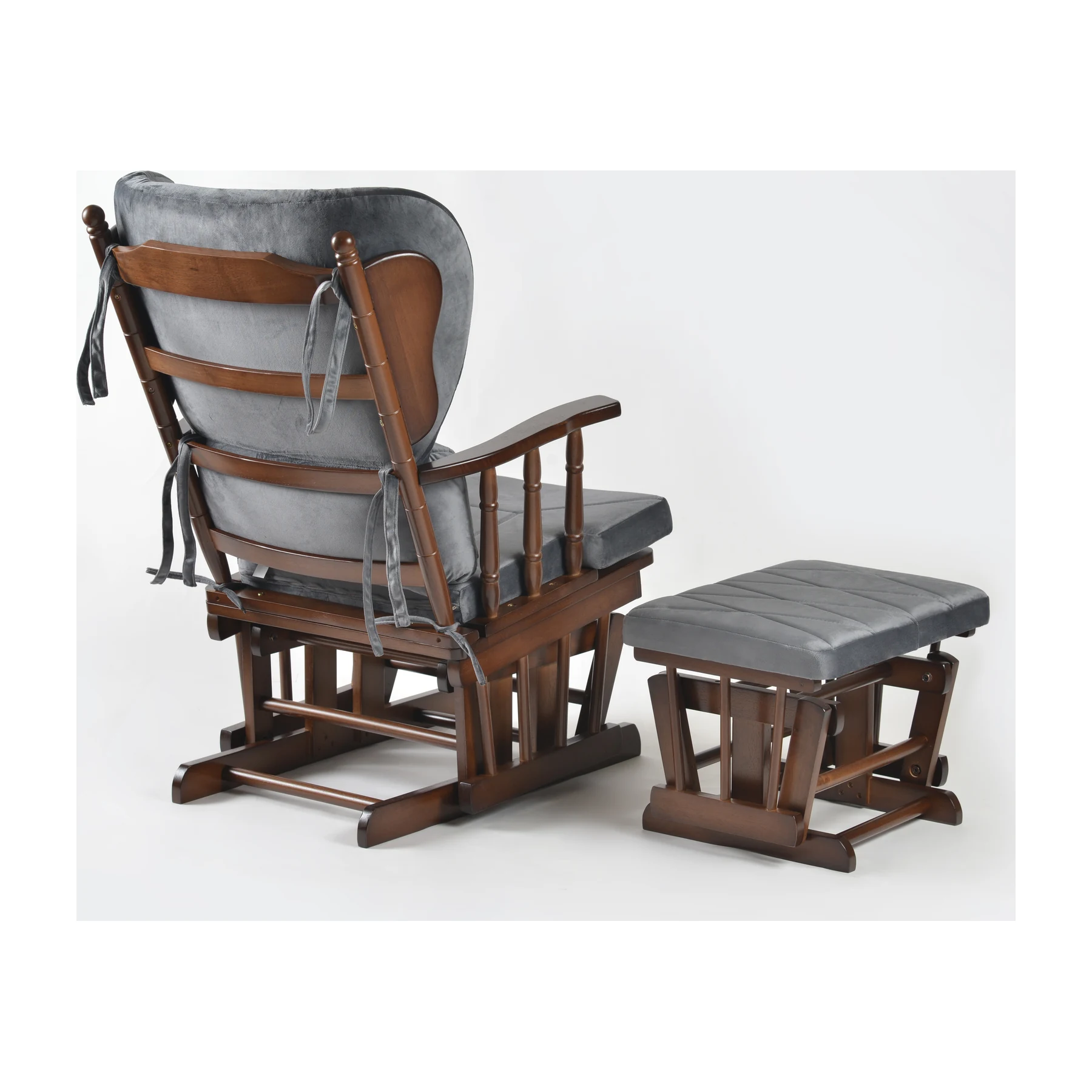 Comfort Deluxe Glider Chair and Ottoman Set — Anthracite — view 4
