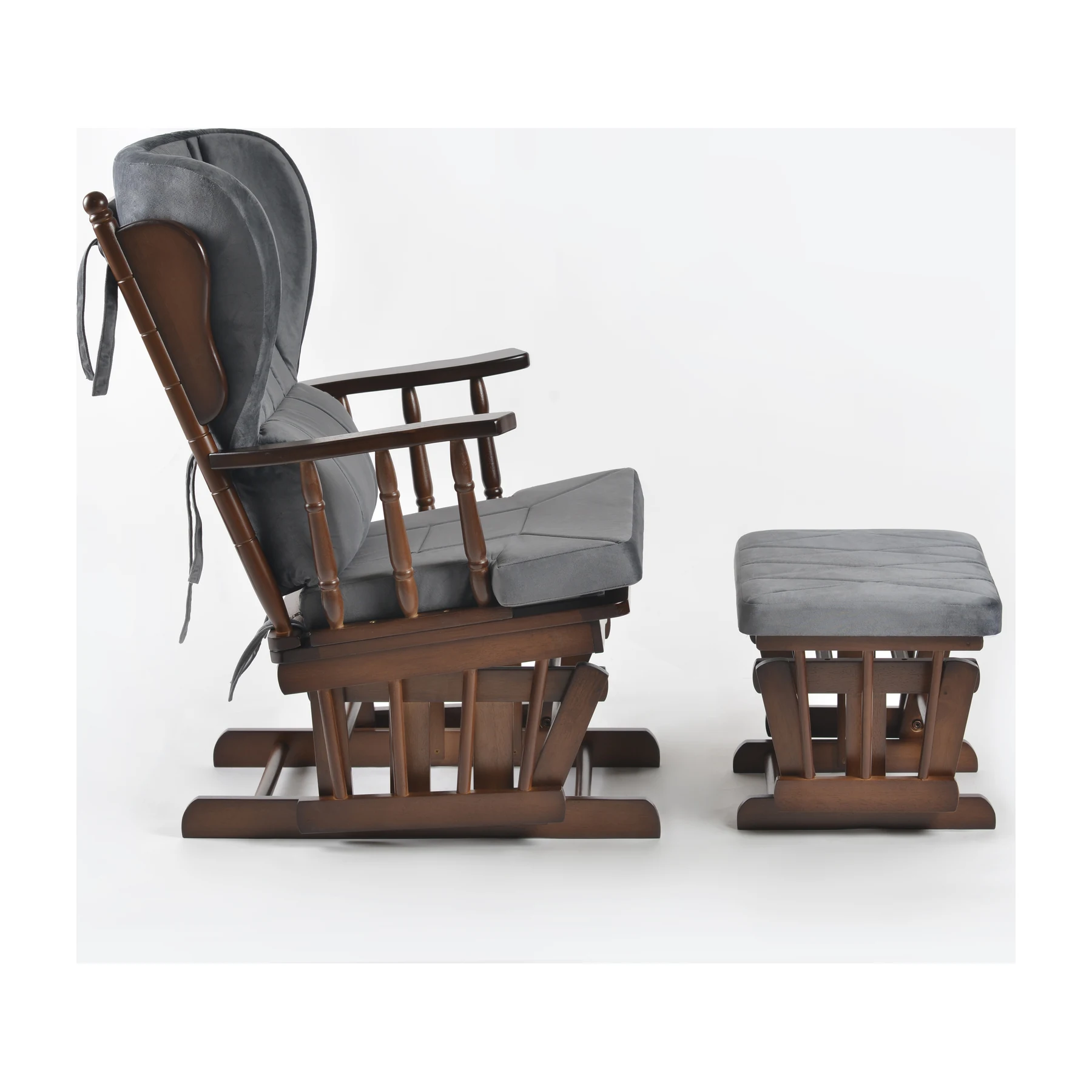 Comfort Deluxe Glider Chair and Ottoman Set — Anthracite — view 6