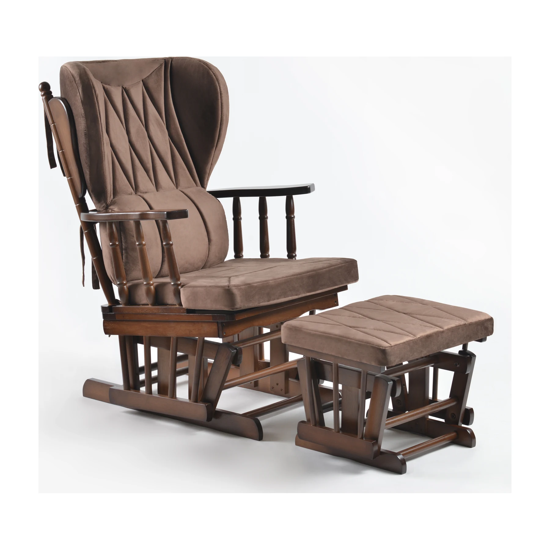 Comfort Deluxe Glider Chair and Ottoman Set — Brown — view 1