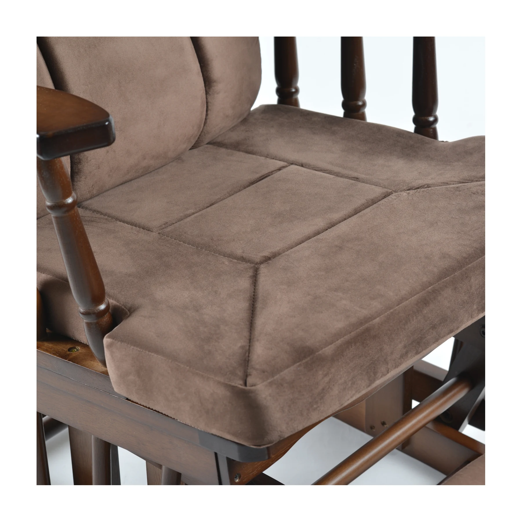 Comfort Deluxe Glider Chair and Ottoman Set — Brown — view 3