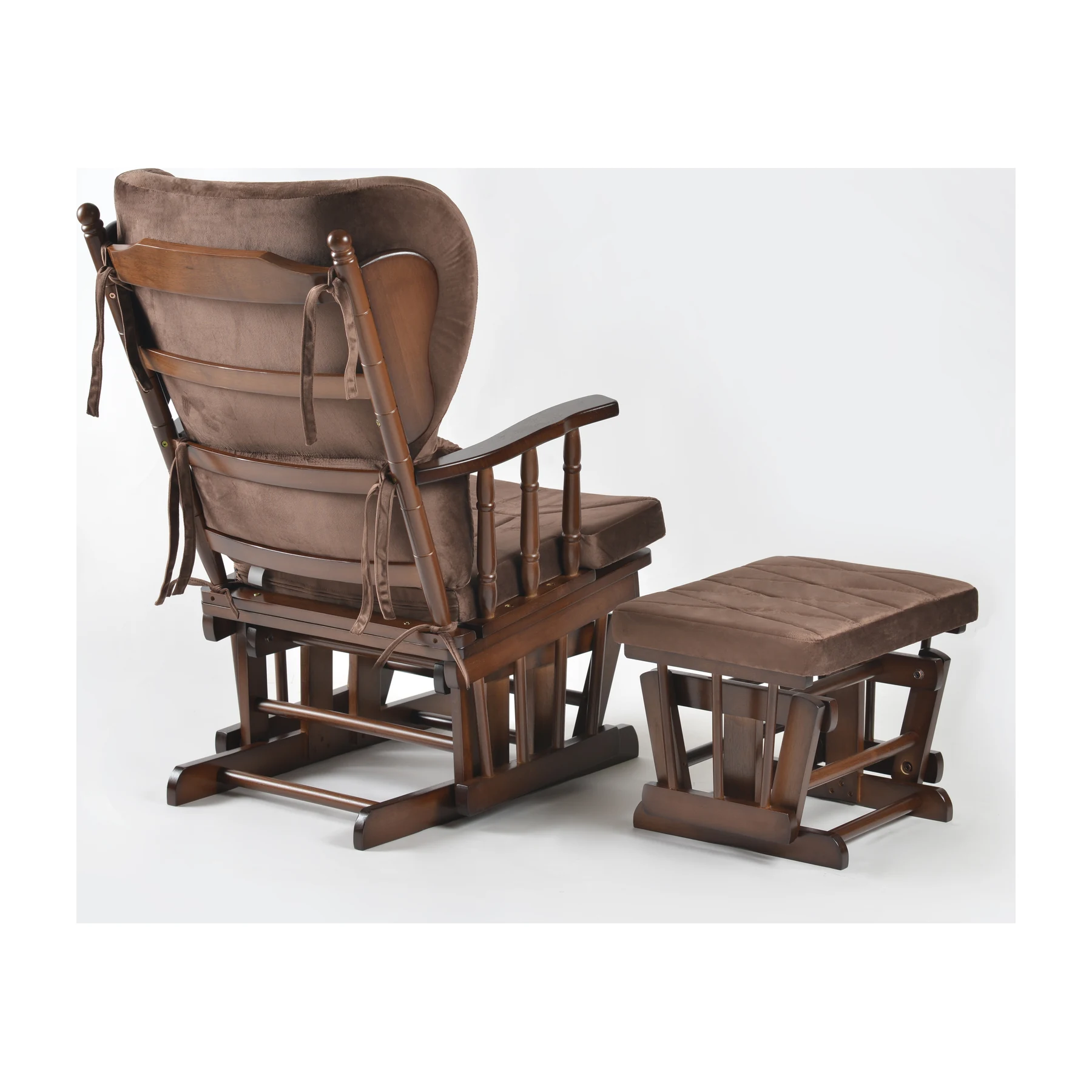 Comfort Deluxe Glider Chair and Ottoman Set — Brown — view 4