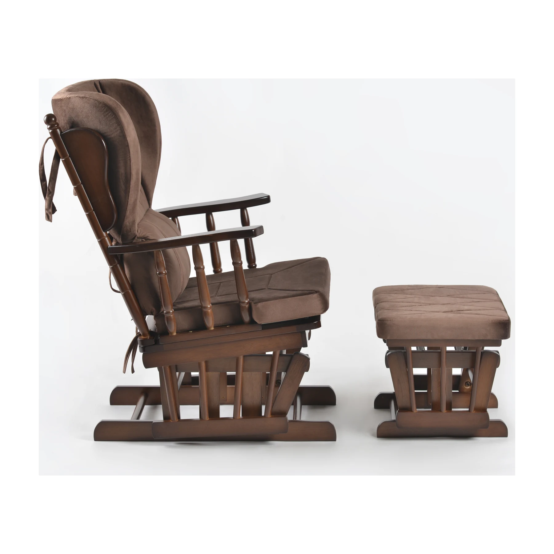 Comfort Deluxe Glider Chair and Ottoman Set — Brown — view 6