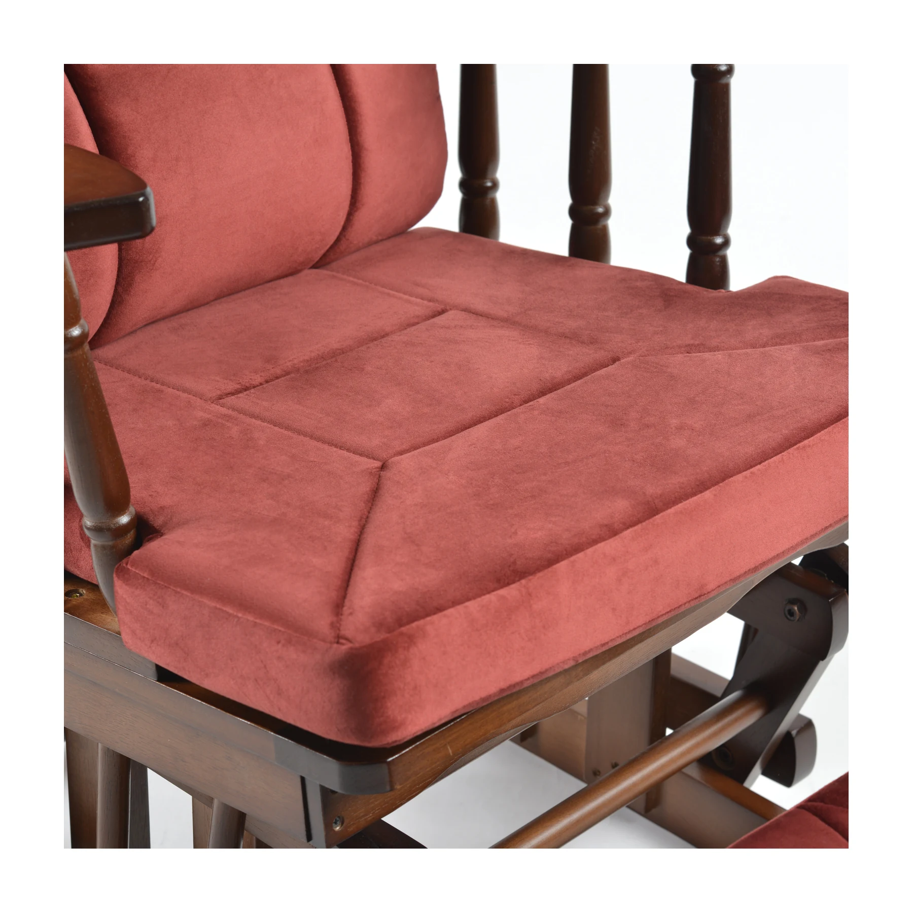 Comfort Deluxe Glider Chair and Ottoman Set — Burgundy — view 3