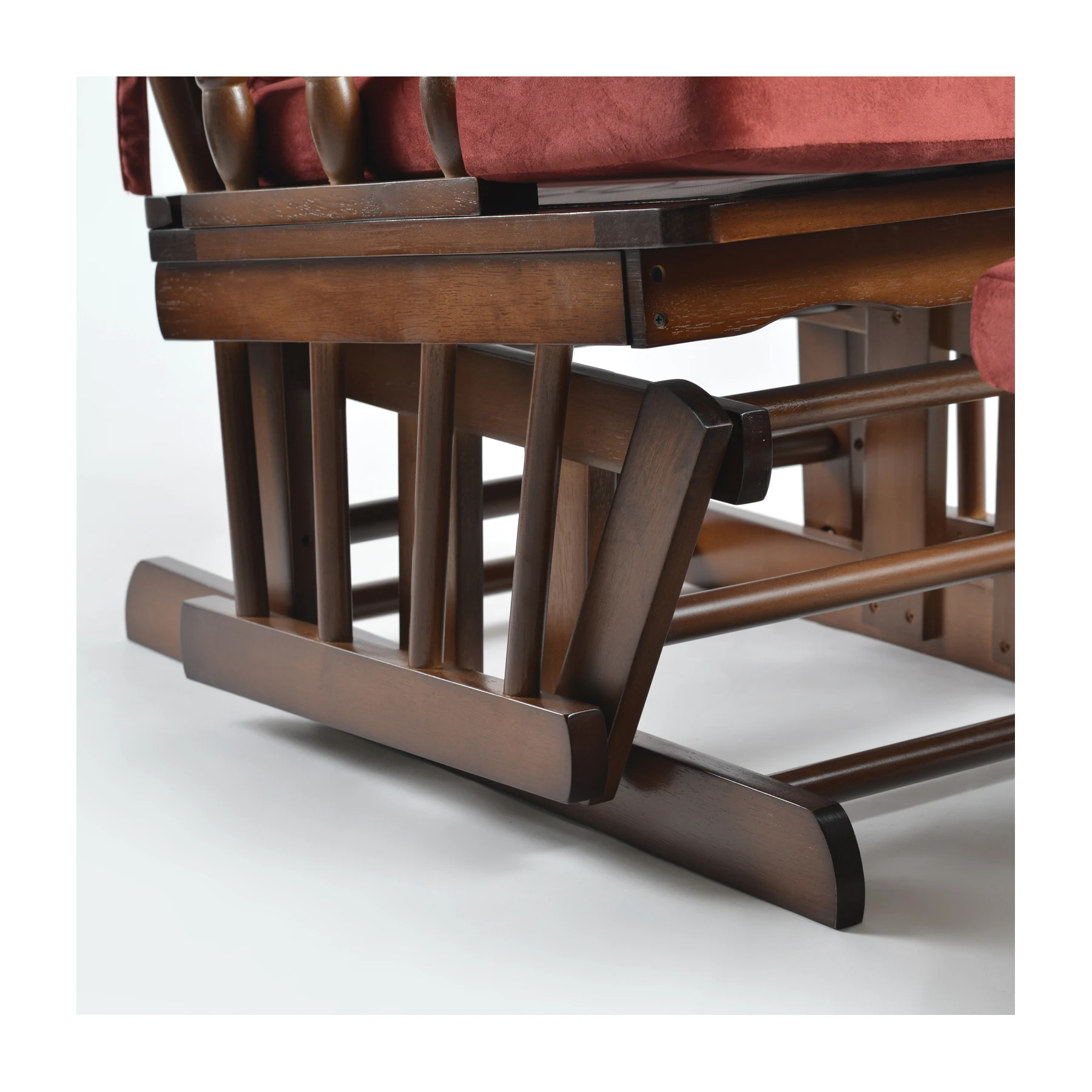 Comfort Deluxe Glider Chair and Ottoman Set — Burgundy — view 5