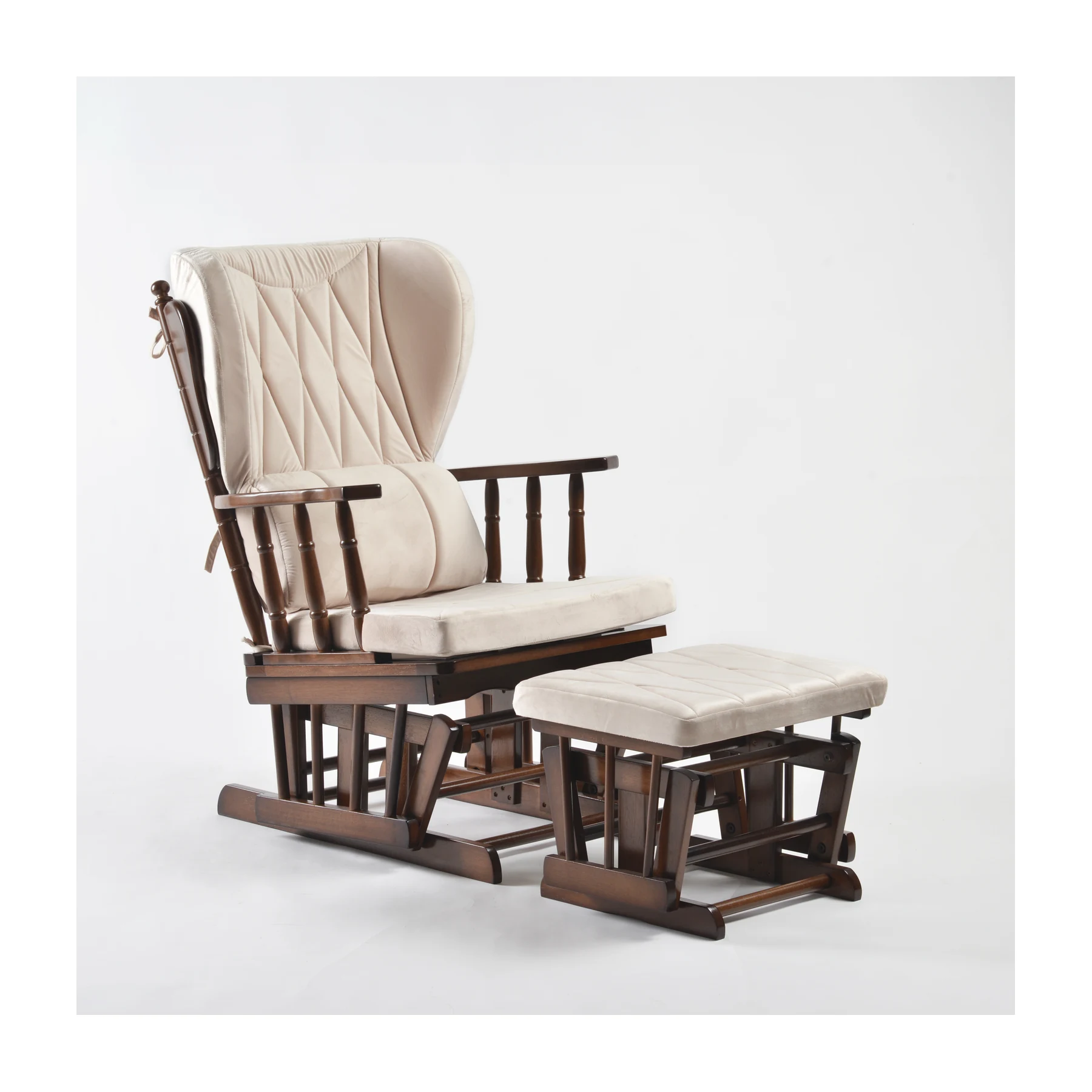 Comfort Deluxe Glider Chair and Ottoman Set — Cream — view 1
