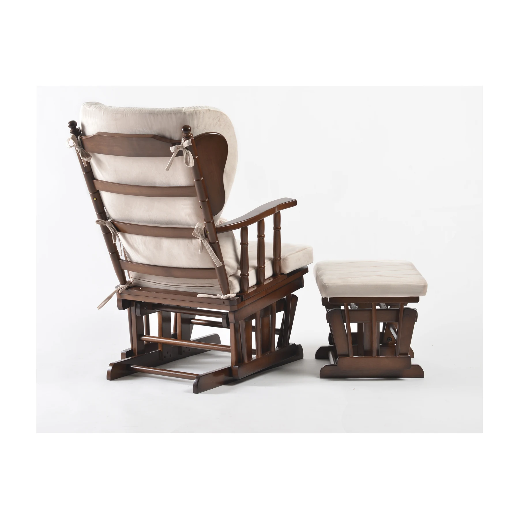 Comfort Deluxe Glider Chair and Ottoman Set — Cream — view 2