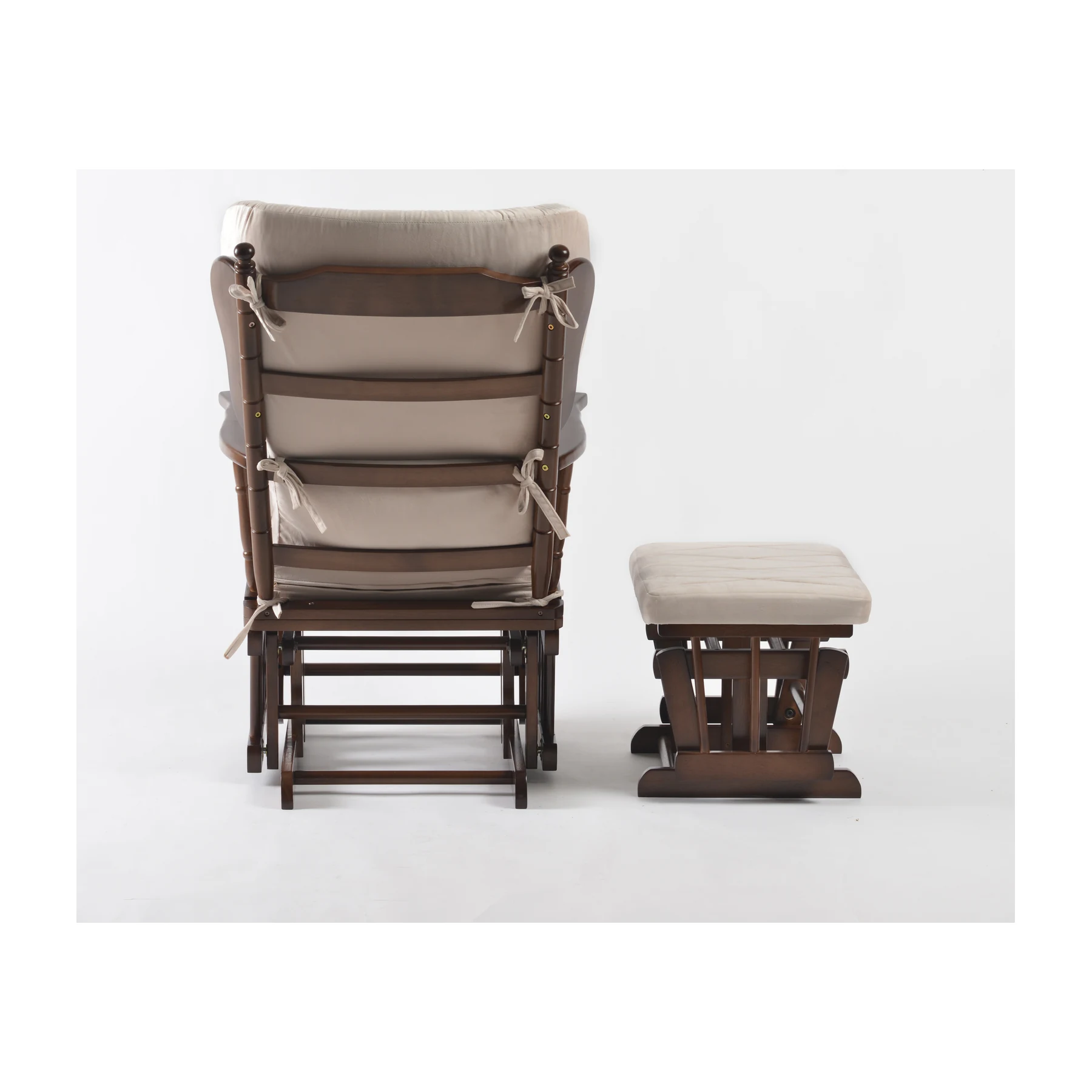 Comfort Deluxe Glider Chair and Ottoman Set — Cream — view 4
