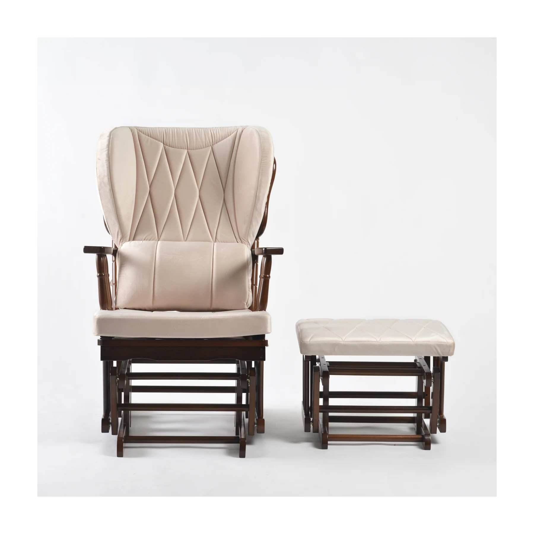 Comfort Deluxe Glider Chair and Ottoman Set — Cream — view 5