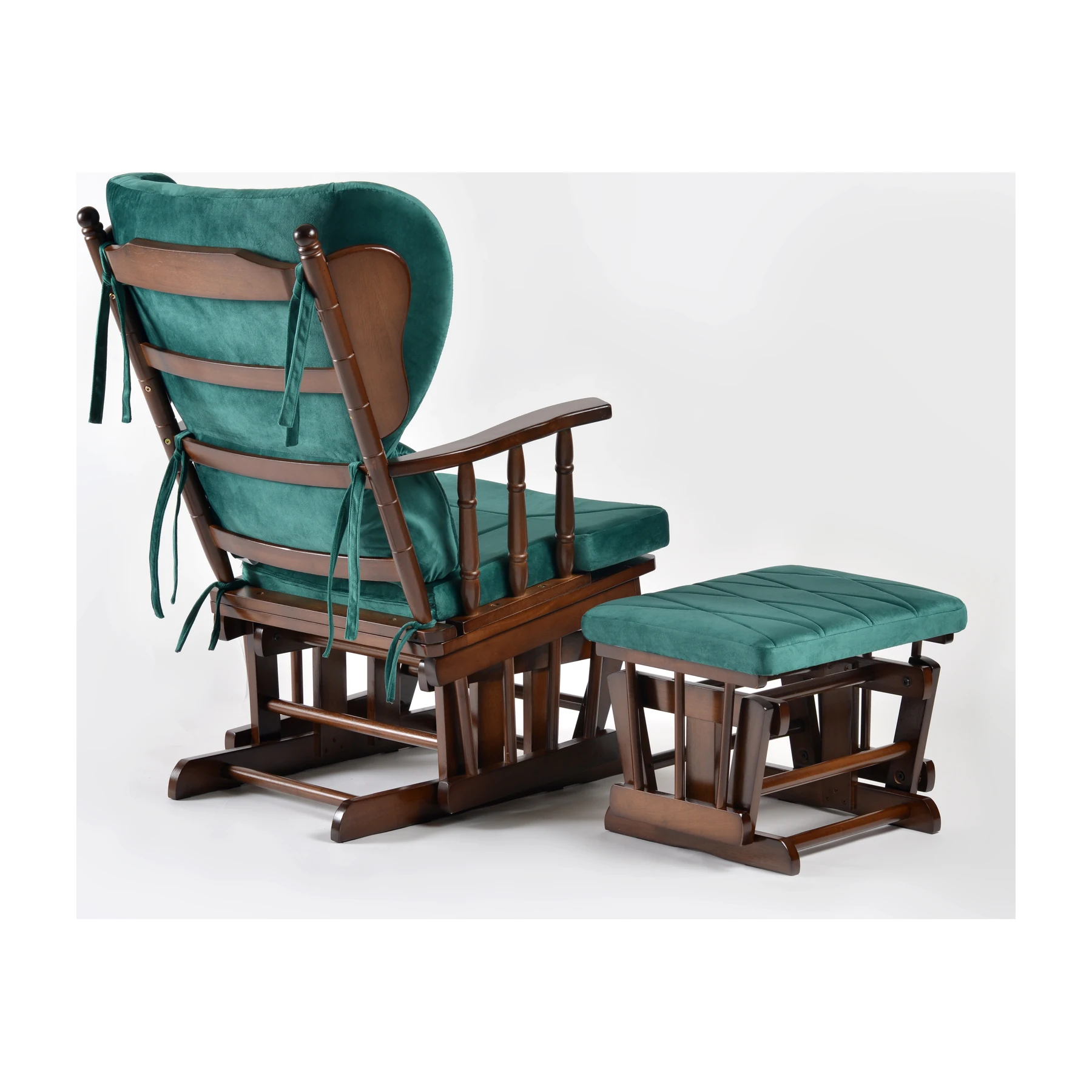 Comfort Deluxe Glider Chair and Ottoman Set — Green — view 4