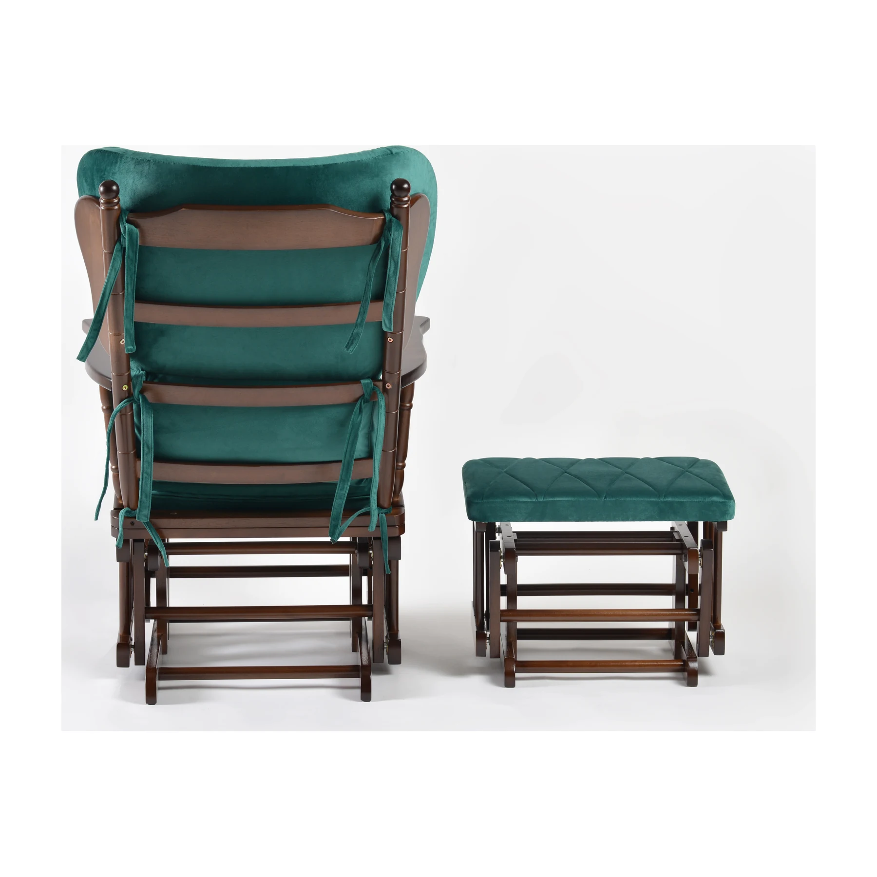 Comfort Deluxe Glider Chair and Ottoman Set — Green — view 5