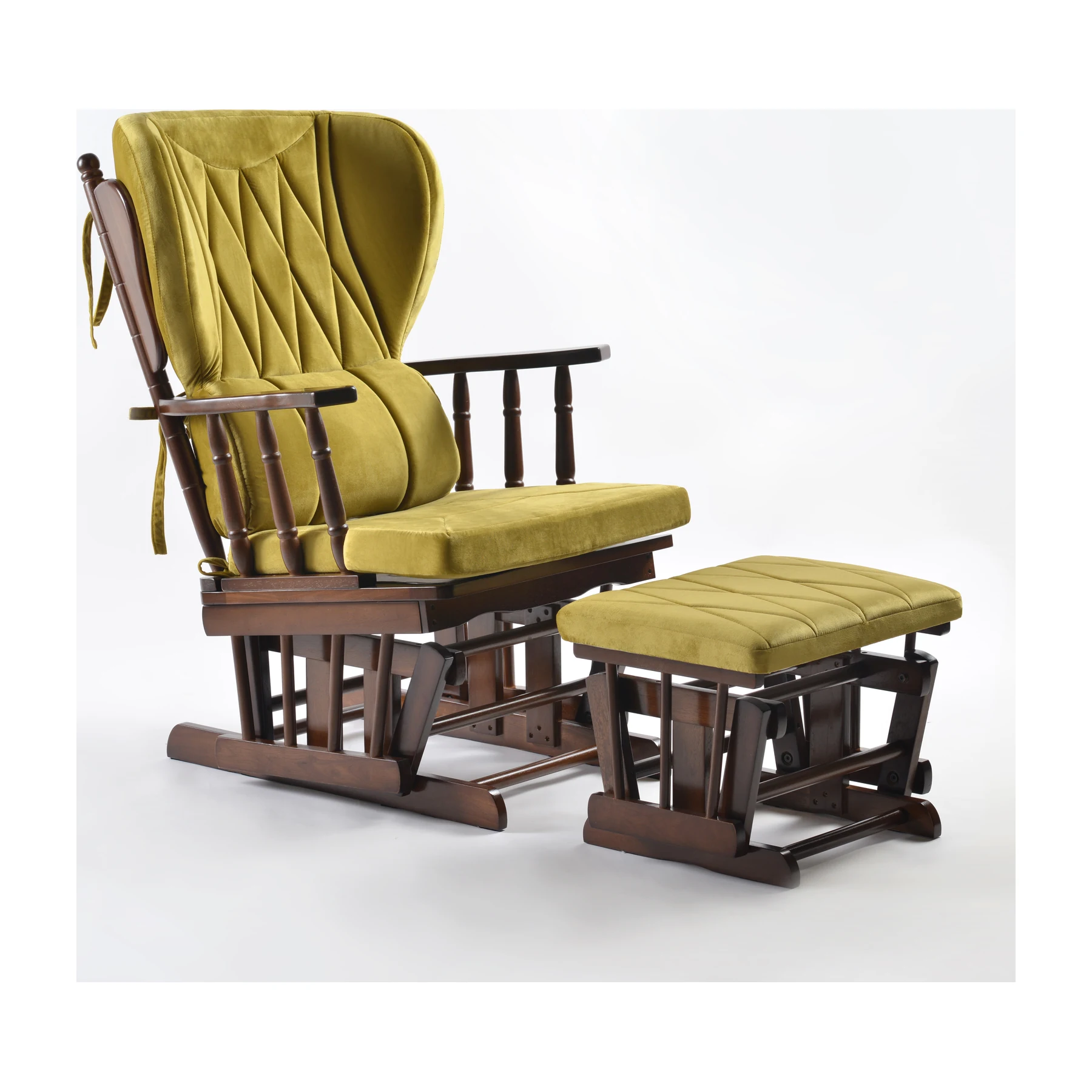 Comfort Deluxe Glider Chair and Ottoman Set — Greenish Yellow — view 1