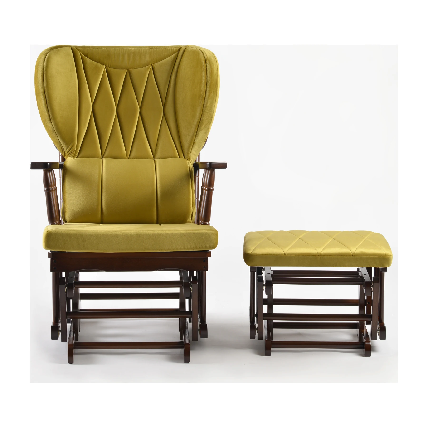 Comfort Deluxe Glider Chair and Ottoman Set — Greenish Yellow — view 2
