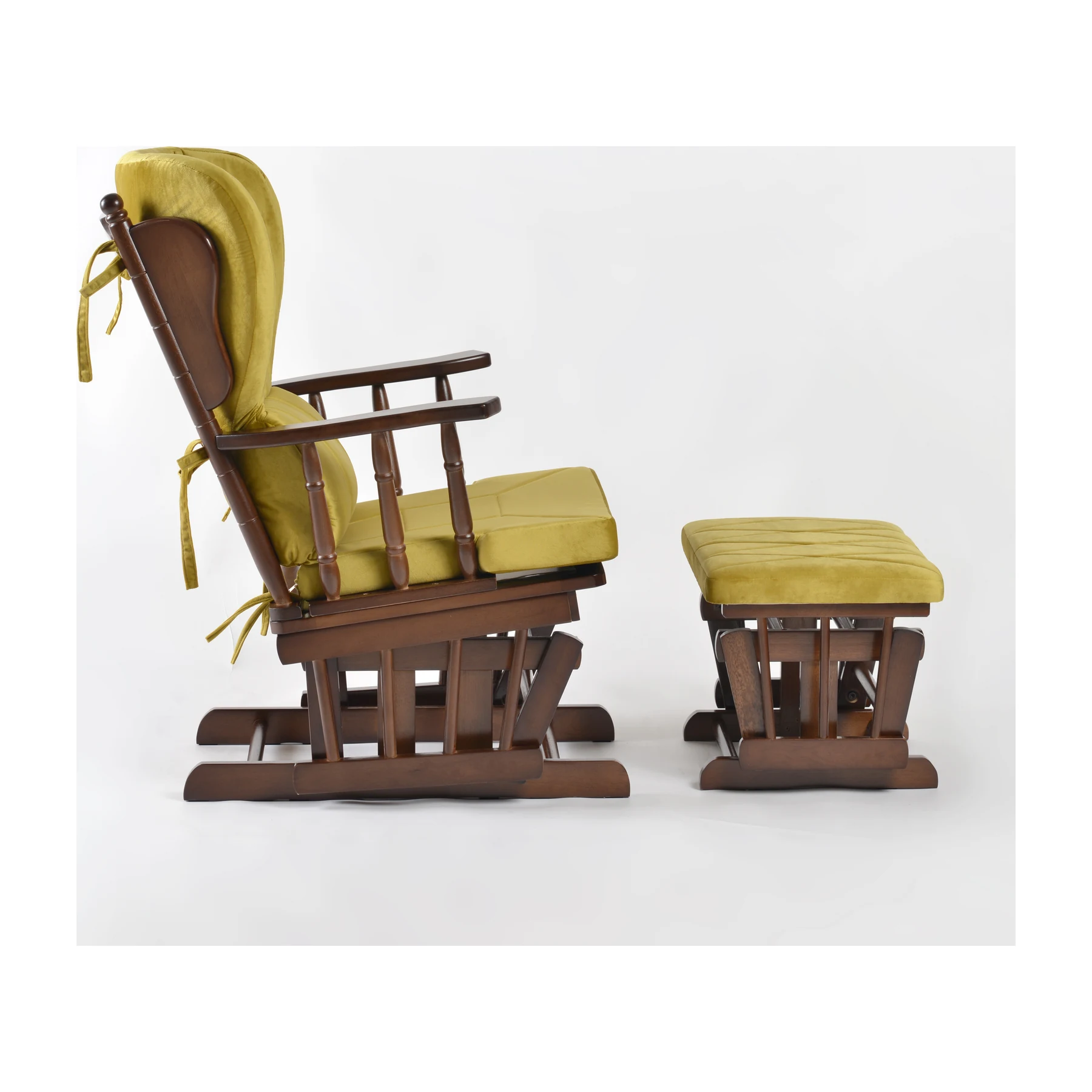 Comfort Deluxe Glider Chair and Ottoman Set — Greenish Yellow — view 3