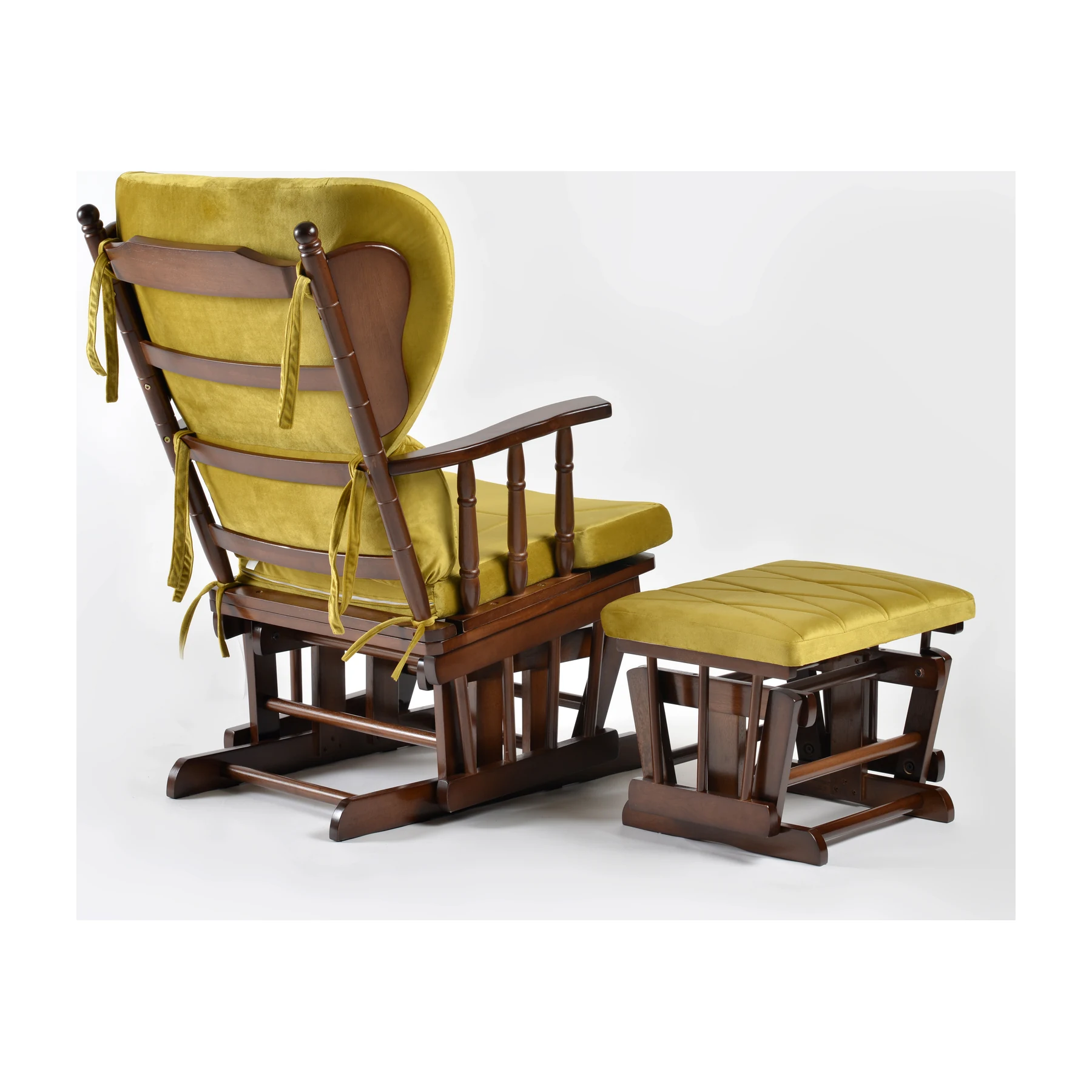 Comfort Deluxe Glider Chair and Ottoman Set — Greenish Yellow — view 4