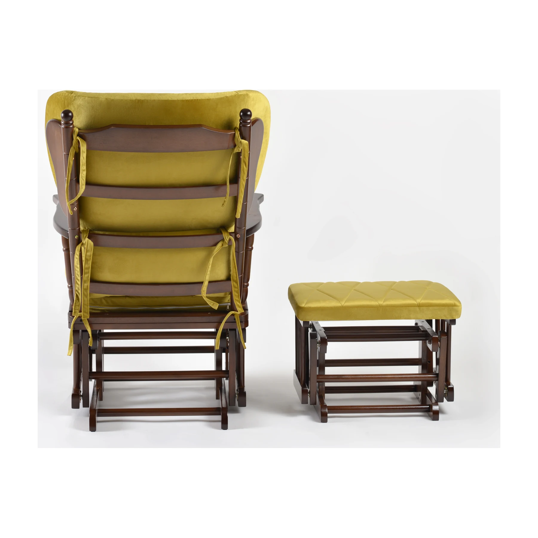 Comfort Deluxe Glider Chair and Ottoman Set — Greenish Yellow — view 5