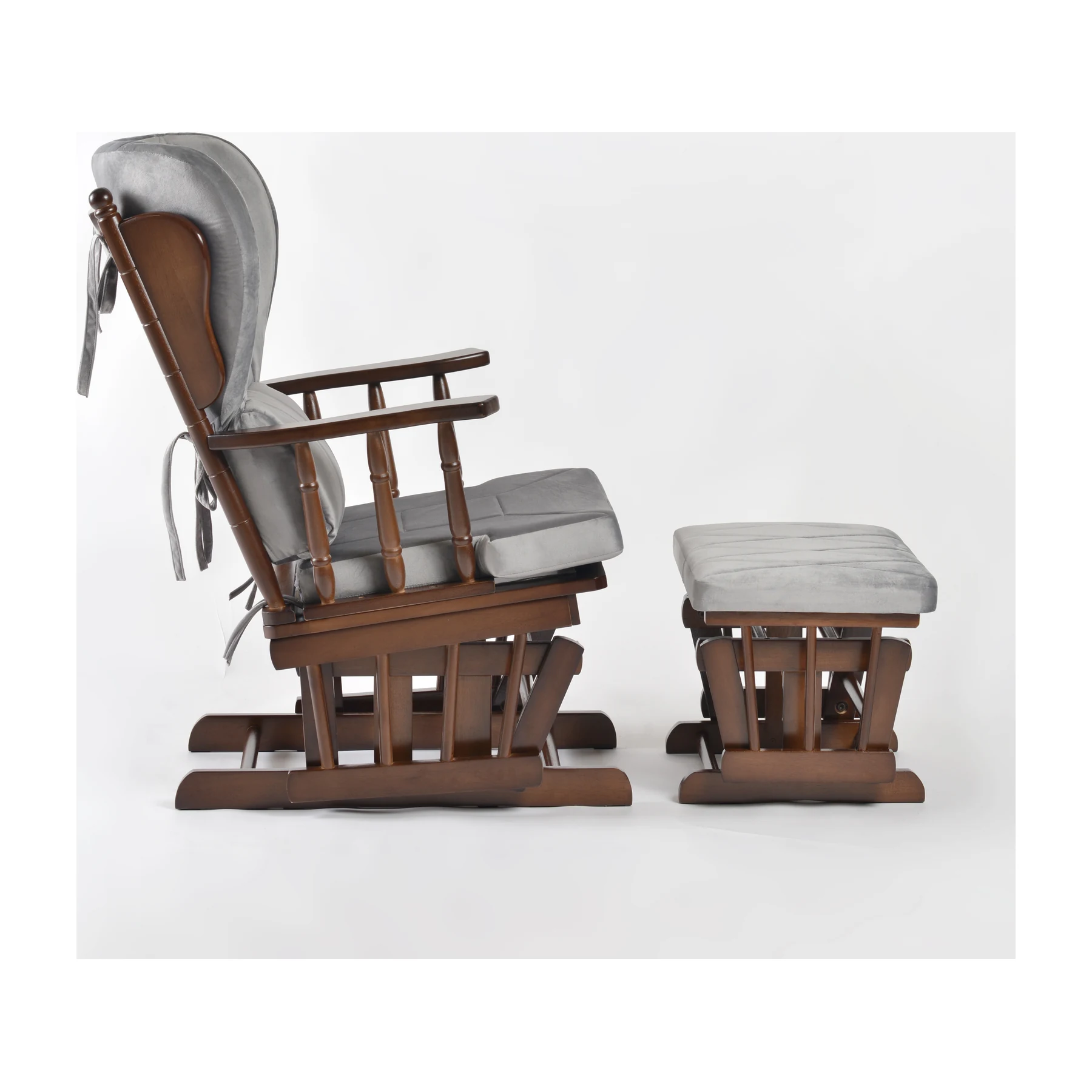 Comfort Deluxe Glider Chair and Ottoman Set — Silver — view 3