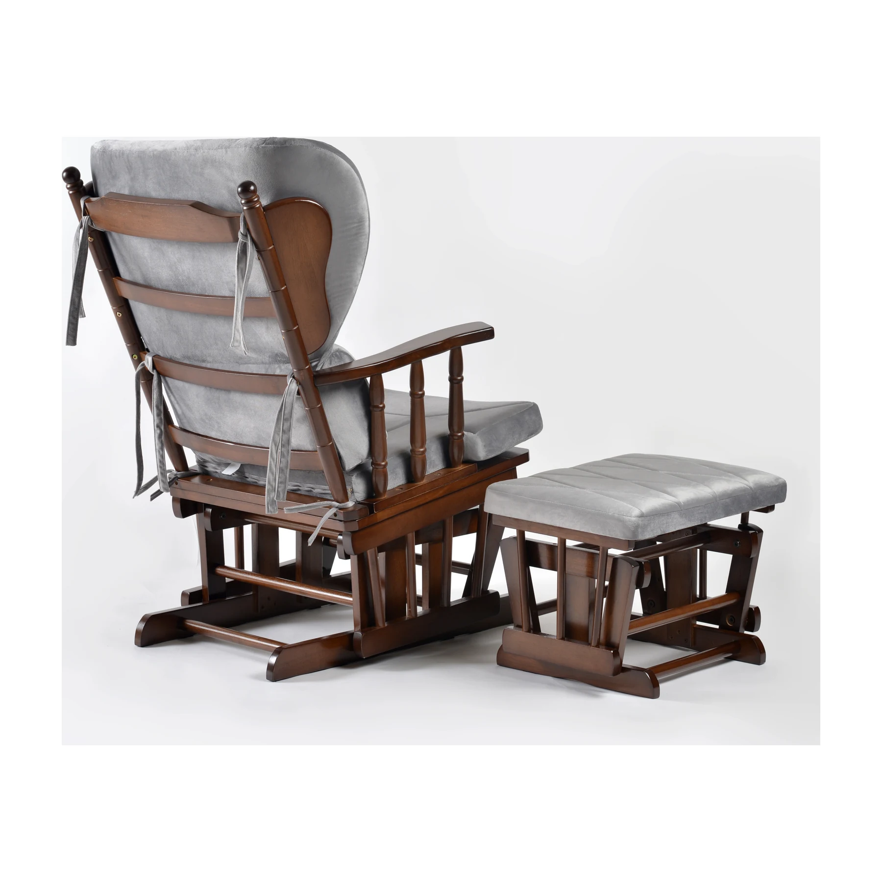 Comfort Deluxe Glider Chair and Ottoman Set — Silver — view 4