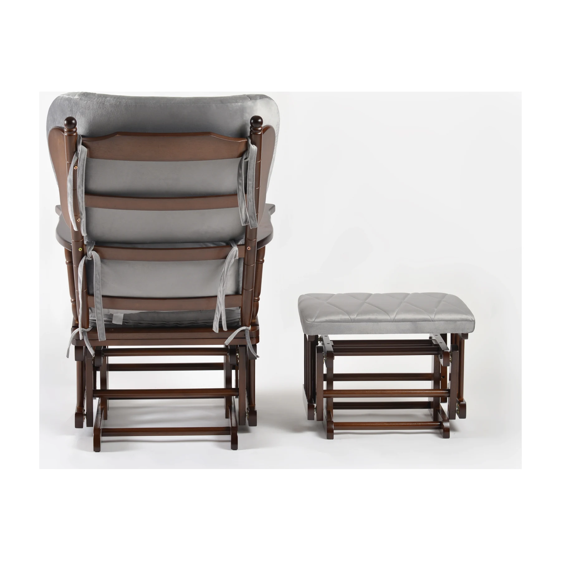 Comfort Deluxe Glider Chair and Ottoman Set — Silver — view 5