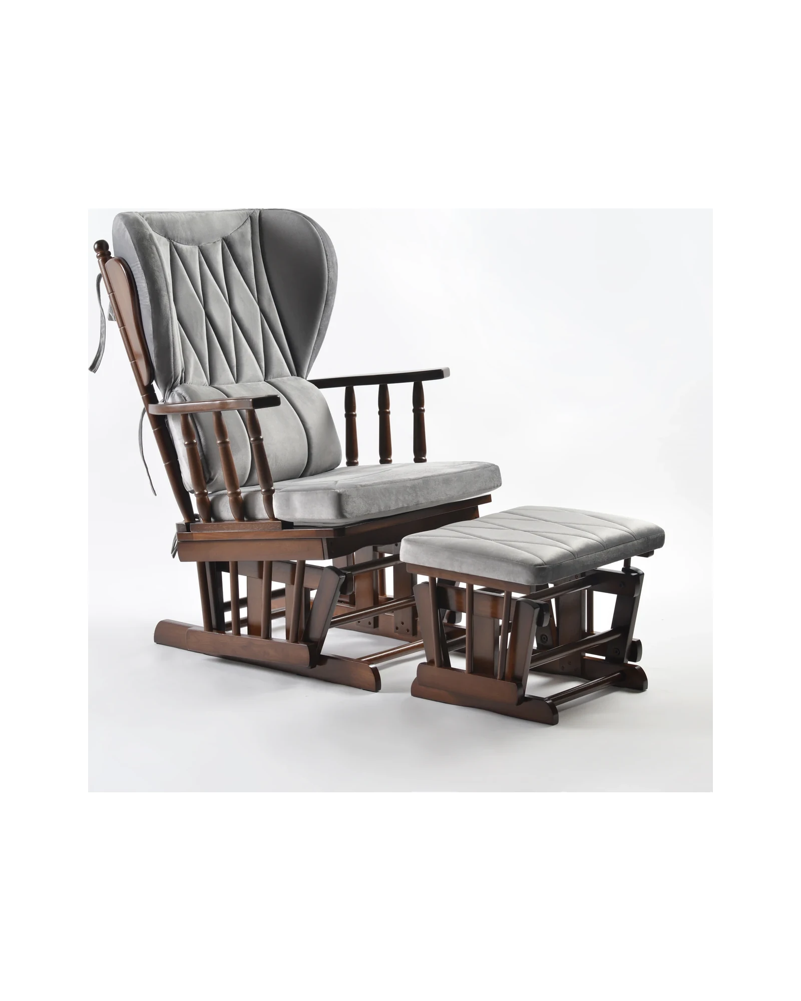 Comfort Deluxe Glider Chair and Ottoman Set — Anthracite — Norm