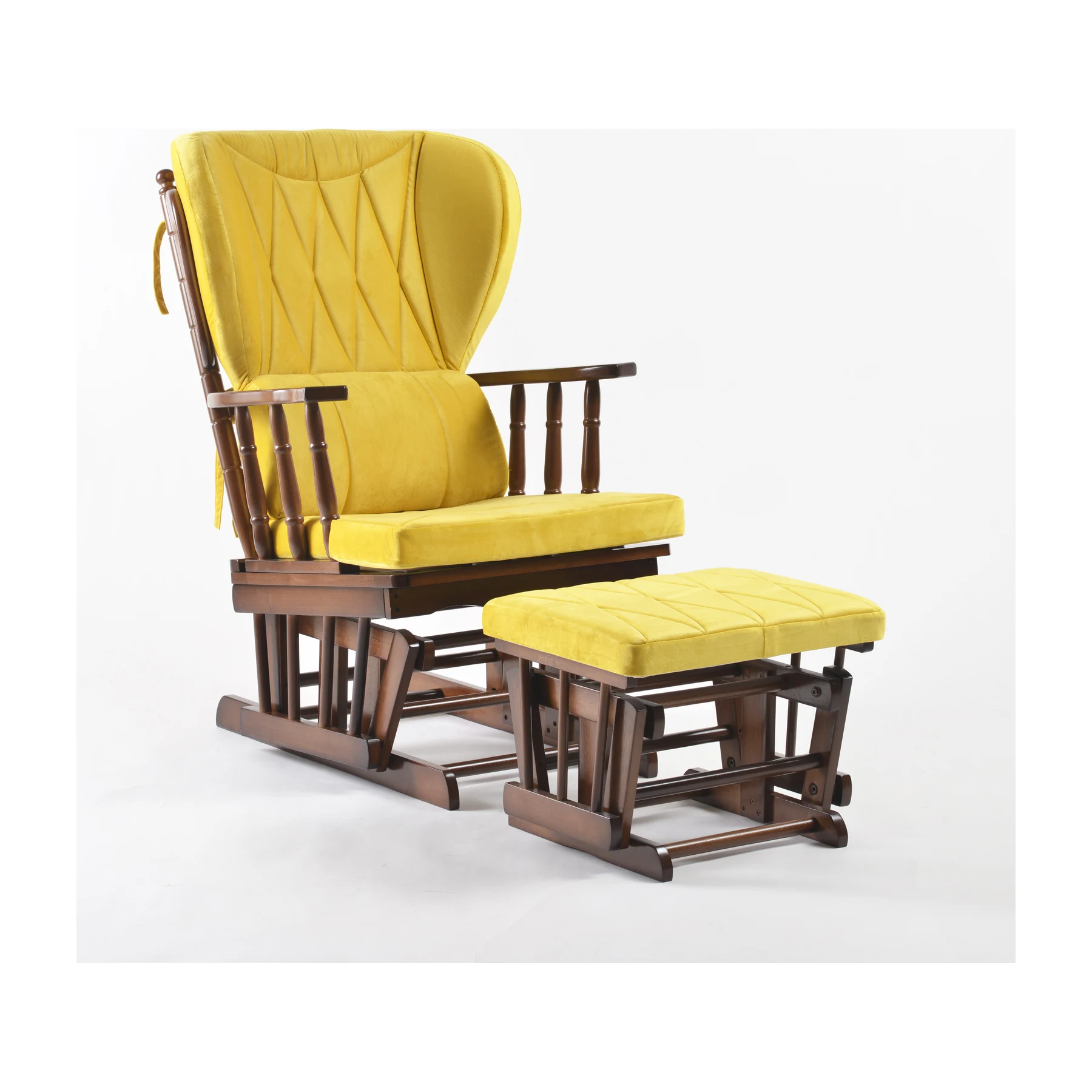 Comfort Deluxe Glider Chair and Ottoman Set — Yellow — view 1
