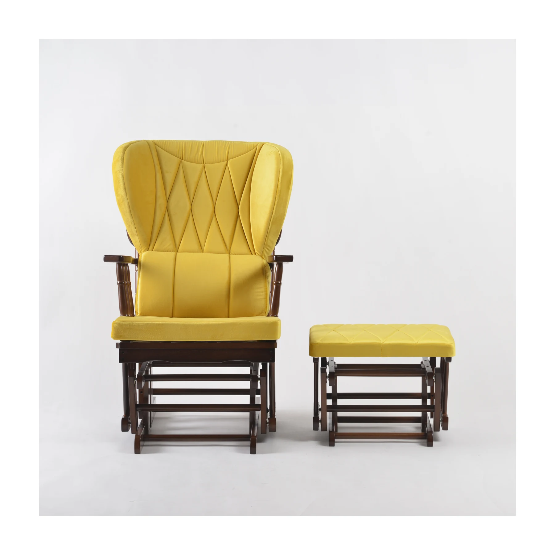 Comfort Deluxe Glider Chair and Ottoman Set — Yellow — view 2