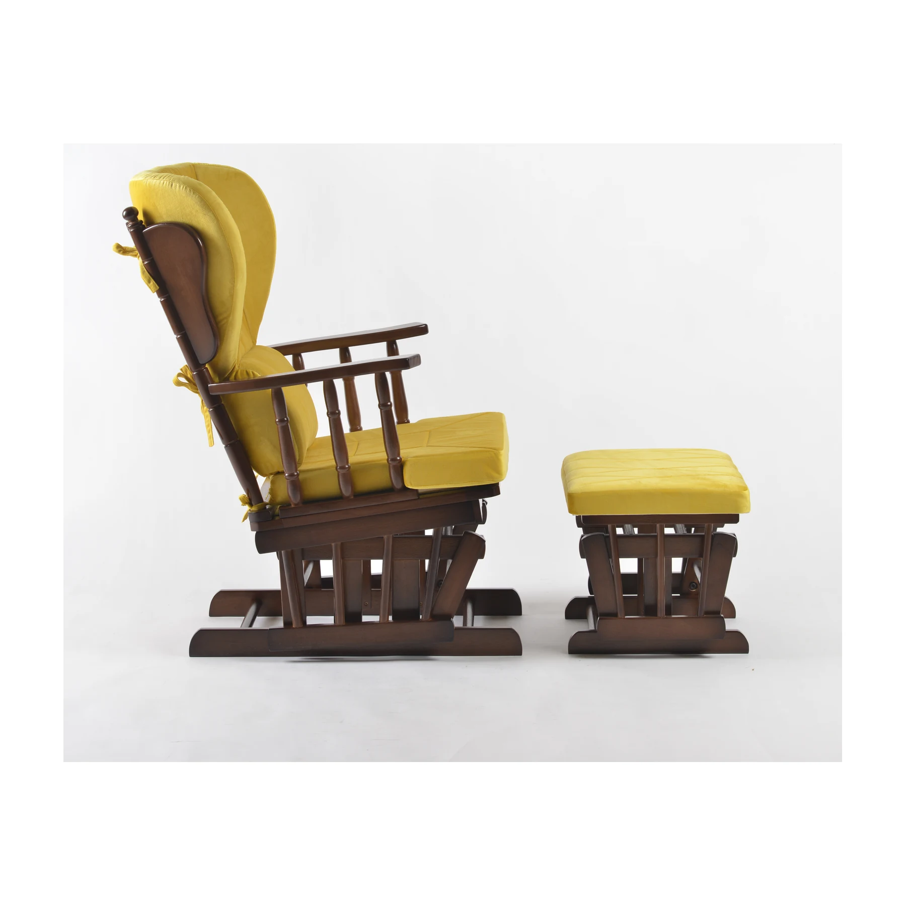 Comfort Deluxe Glider Chair and Ottoman Set — Yellow — view 3