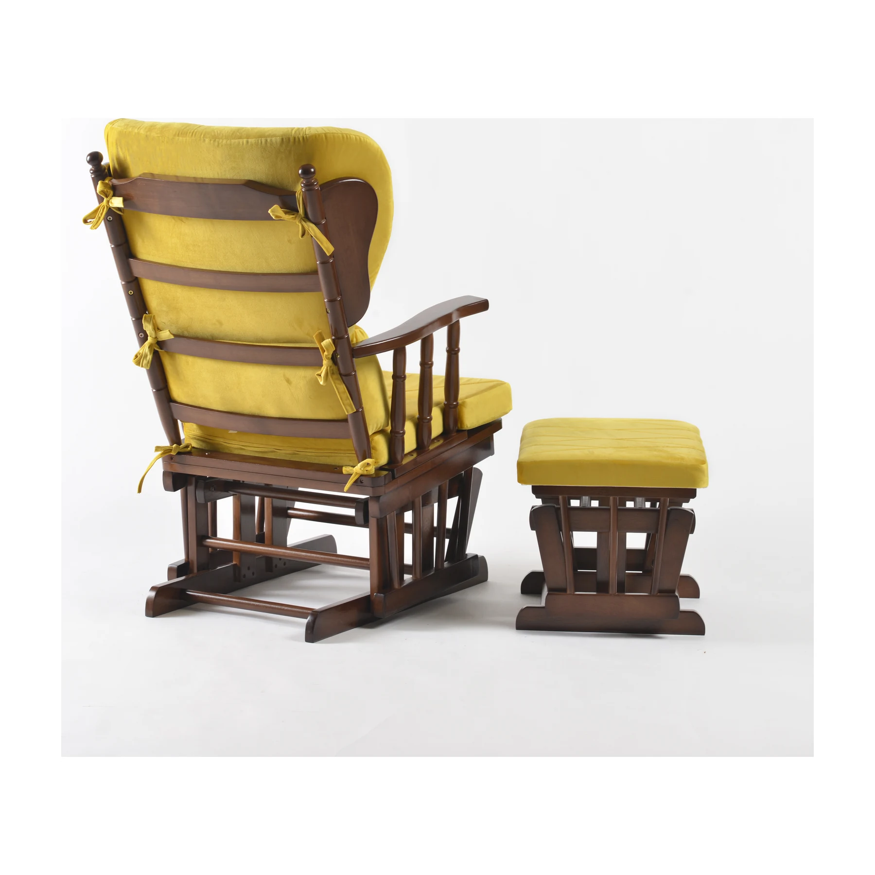 Comfort Deluxe Glider Chair and Ottoman Set — Yellow — view 4
