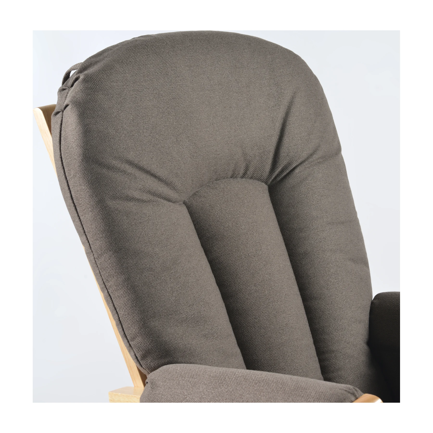 Joli Premium Glider Chair and Ottoman Set — Anthracite / Natural Base — view 3