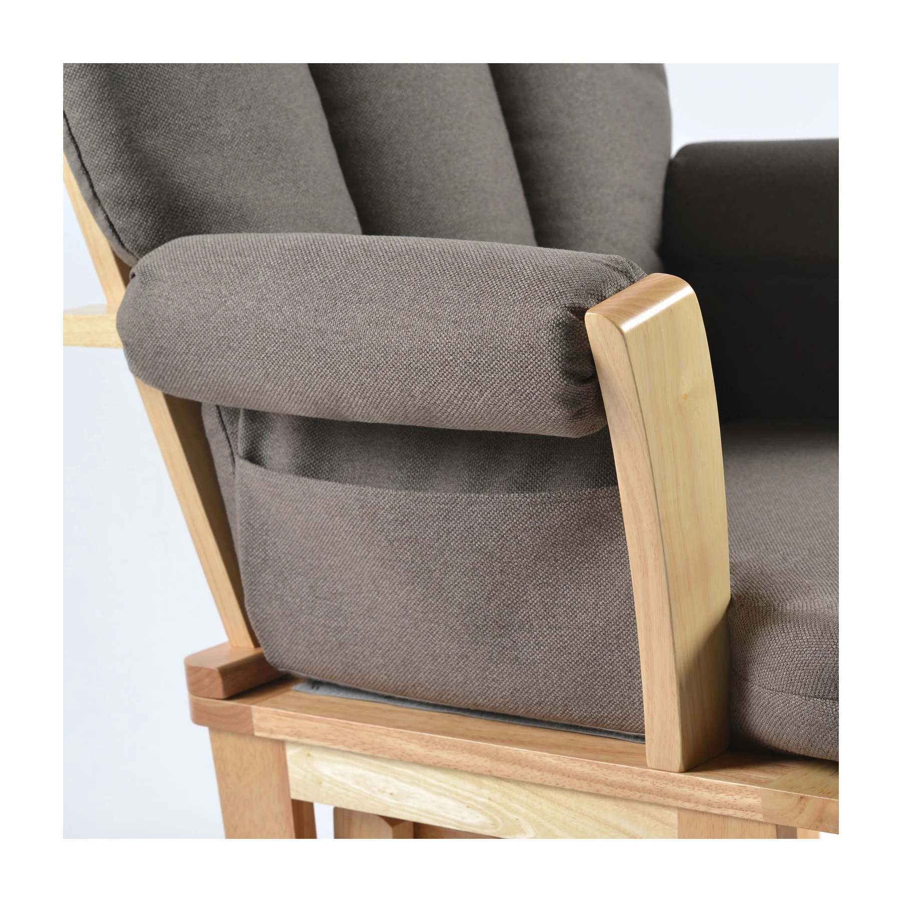 Joli Premium Glider Chair and Ottoman Set — Anthracite / Natural Base — view 4