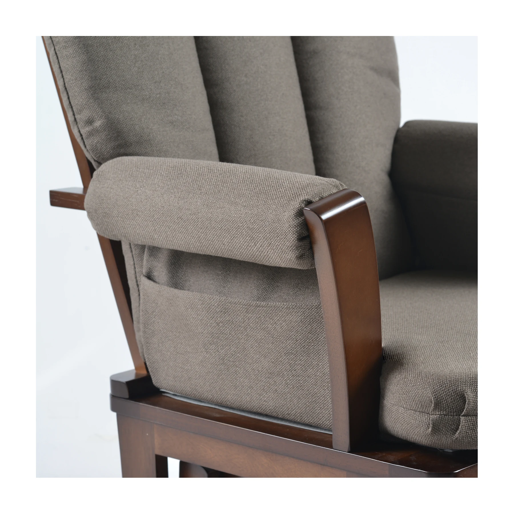 Joli Premium Glider Chair and Ottoman Set — Anthracite / Walnut Base — view 3
