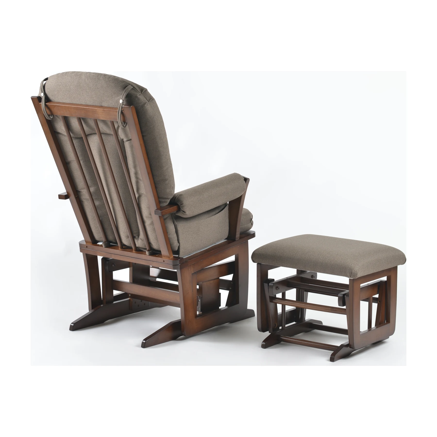 Joli Premium Glider Chair and Ottoman Set — Anthracite / Walnut Base — view 4