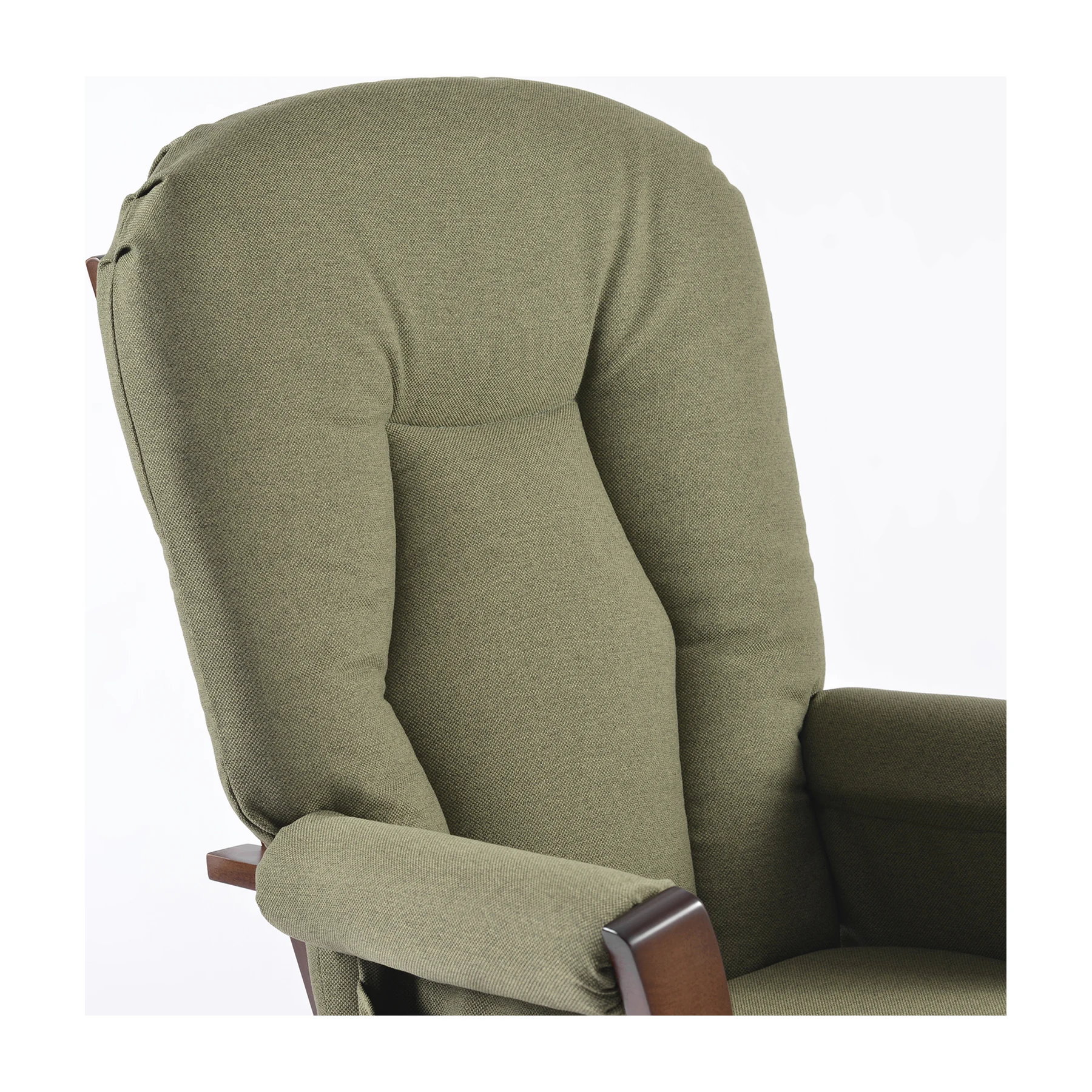 Joli Premium Glider Chair and Ottoman Set — Green / Walnut Base — view 2
