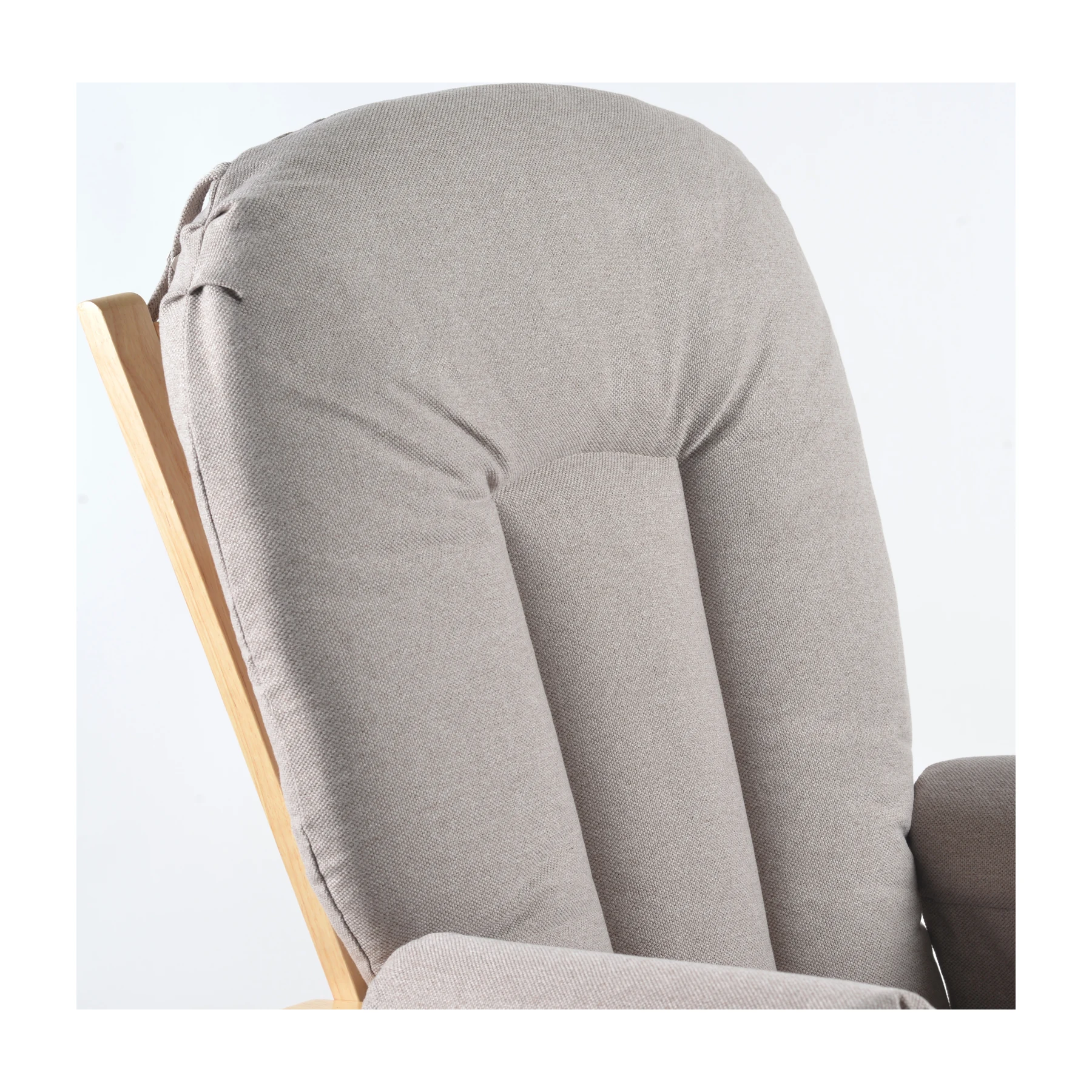 Joli Premium Glider Chair and Ottoman Set — Light Gray / Natural Base — view 2