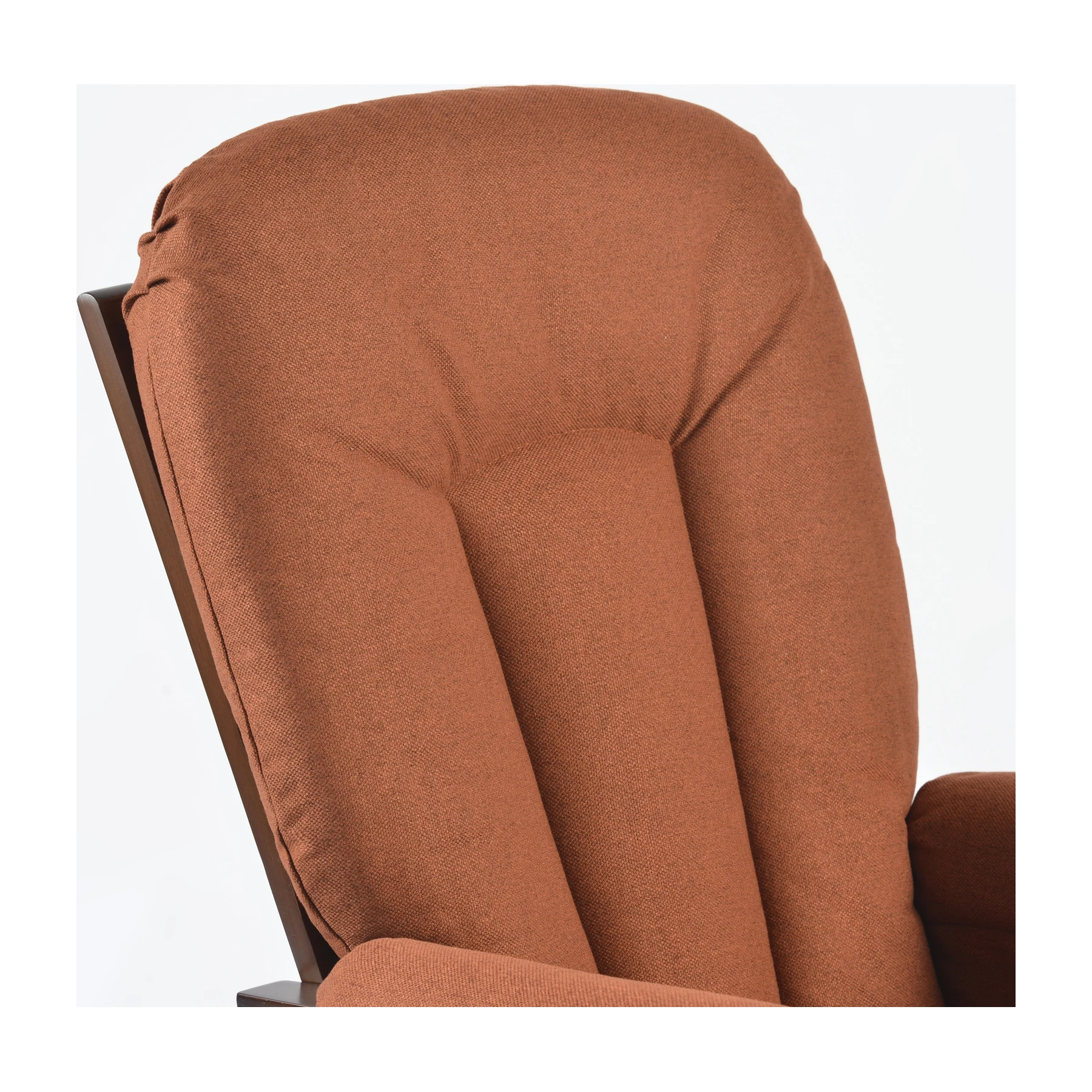 Joli Premium Glider Chair and Ottoman Set — Terracotta / Walnut Base — view 2