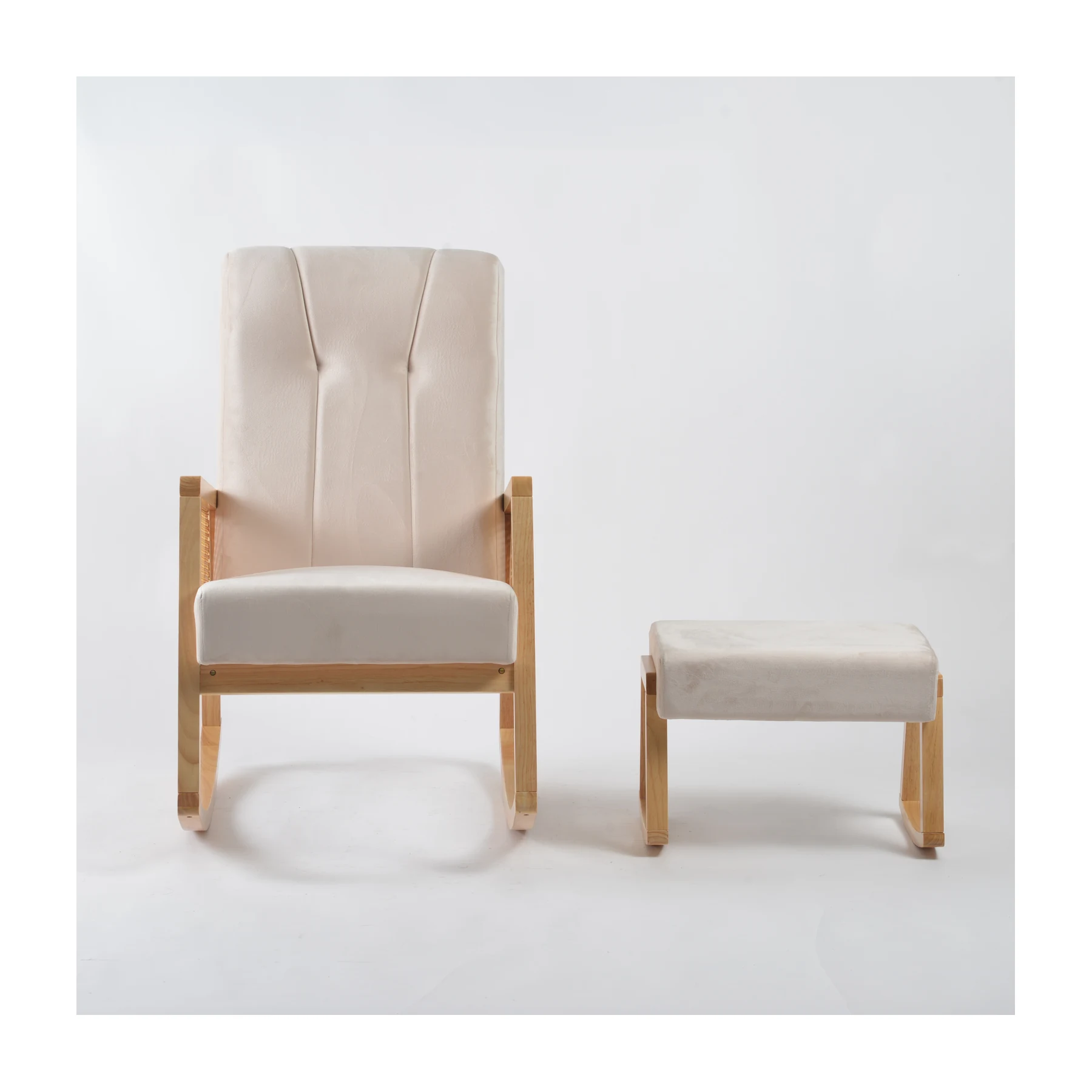 Lilly Deluxe Rocking Chair and Ottoman Set — view 2