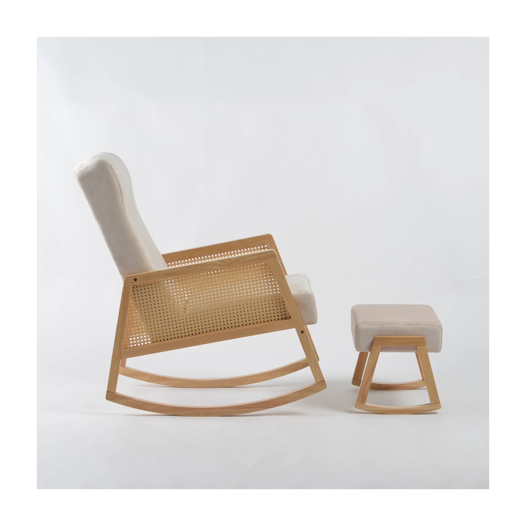 Lilly Deluxe Rocking Chair and Ottoman Set — view 3