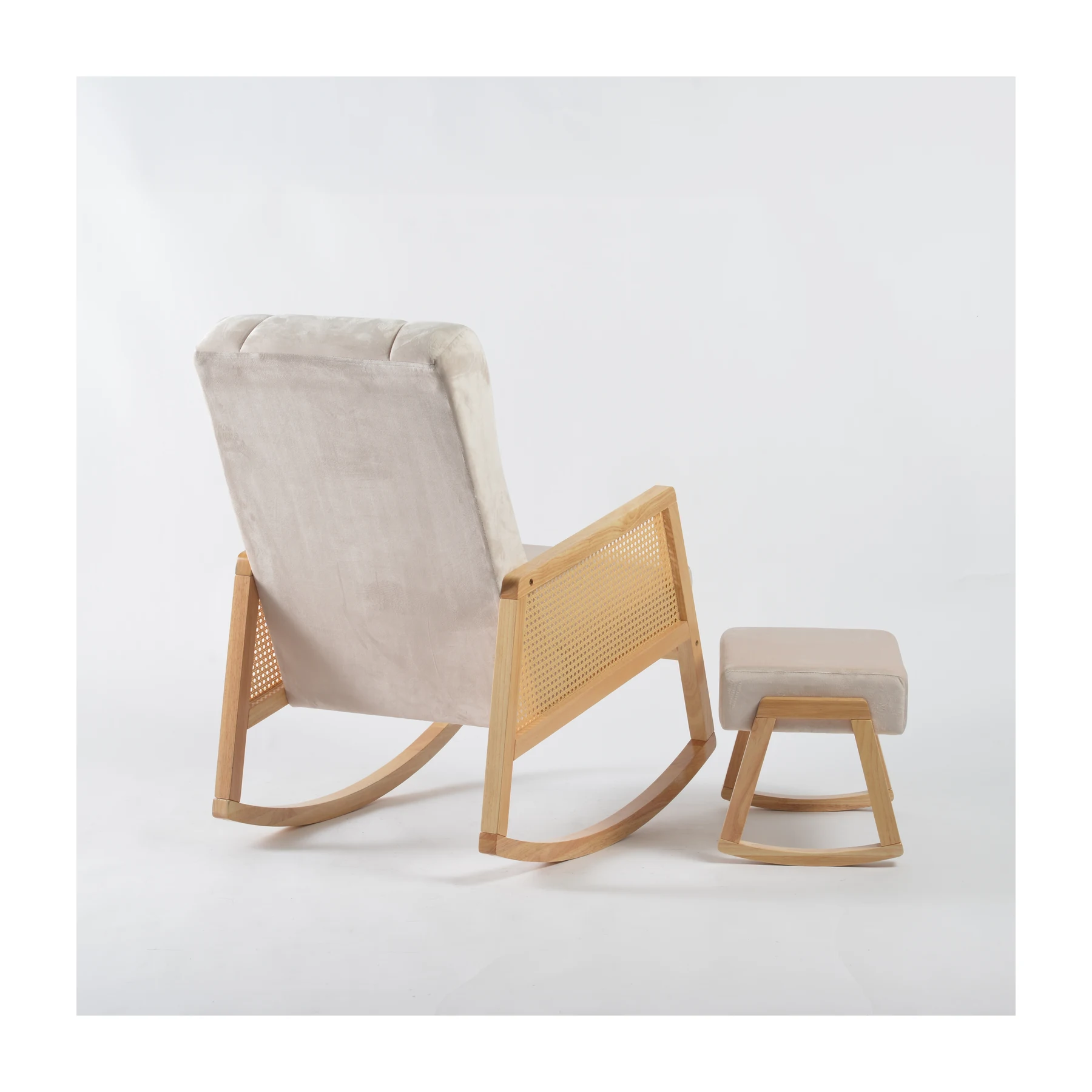 Lilly Deluxe Rocking Chair and Ottoman Set — view 4